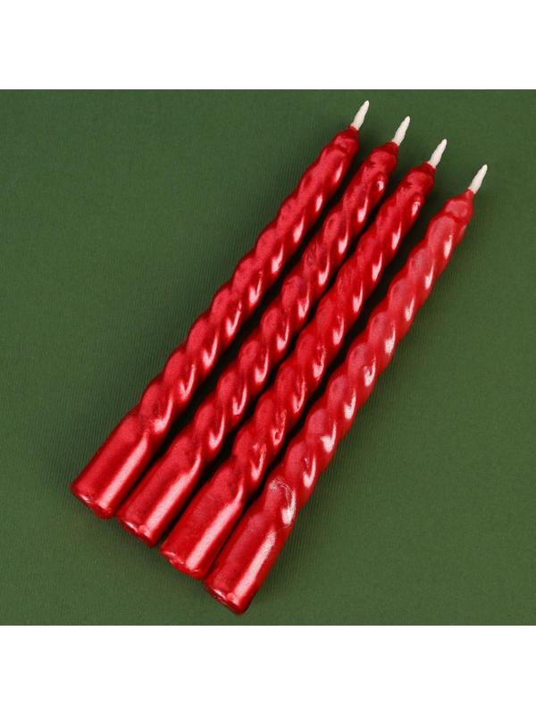 Свечи витые «Счастья в Новом году», набор 4 шт, без аромата