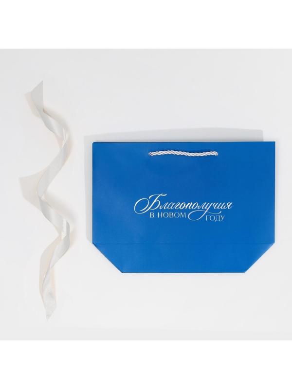 Пакет подарочный «Благополучия в Новом году», 19 х 20 х 9 см