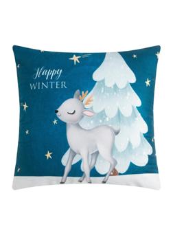 Подушка новогодняя Этель «Happy winter», 40*40 см, 100% п/э, велюр