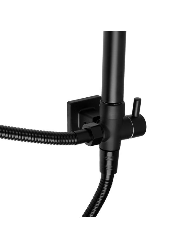 Душевая система ZEIN ZS-3F, смеситель, тропическая и ручная лейка 3 режима, латунь, черный