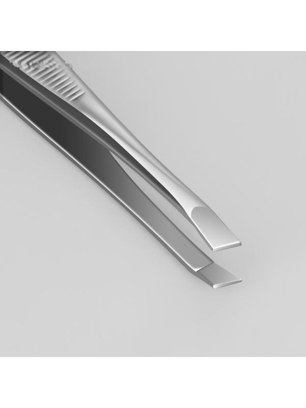 Пинцет «Premium» скошенный, узкий, 9 × 0,6 см, на блистере, цвет серебристый