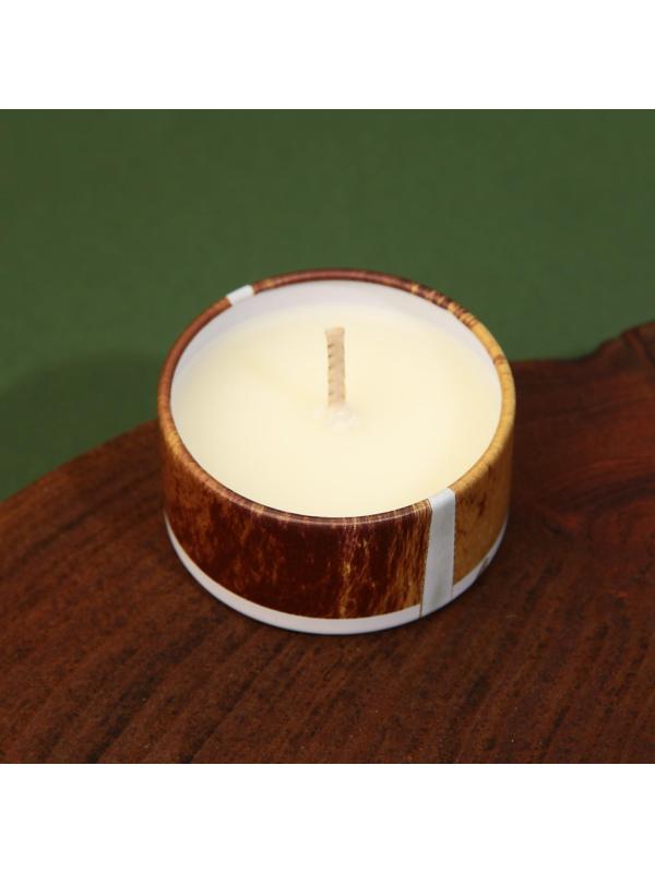 Новогодняя свеча в железной банке «Сказочного года», аромат еловые шишки, 4,5 х 4,5 х 2,5 см.