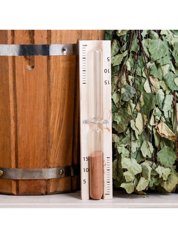 Часы песочные для бани и сауны ЧПС-1Г (15 мин) в картонной коробке