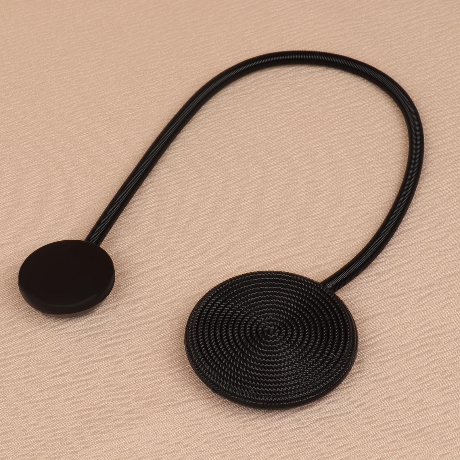 Подхват для штор «Вязаный круг», на пружине, d = 6/3,5 см, 23,5 см, цвет чёрный