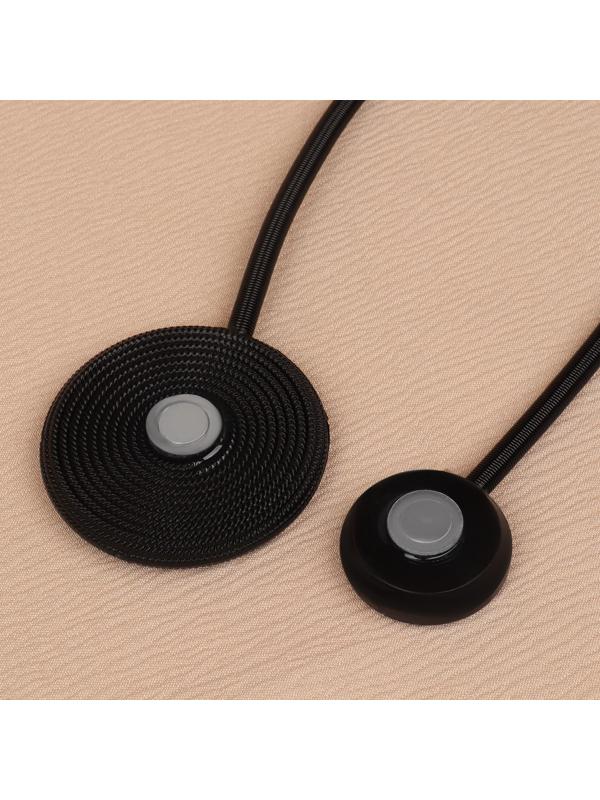 Подхват для штор «Вязаный круг», на пружине, d = 6/3,5 см, 23,5 см, цвет чёрный