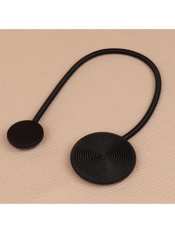 Подхват для штор «Вязаный круг», на пружине, d = 6/3,5 см, 23,5 см, цвет чёрный