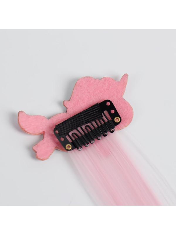 Локон накладной «Единорог», прямой волос, на заколке, 40 см, цвет МИКС