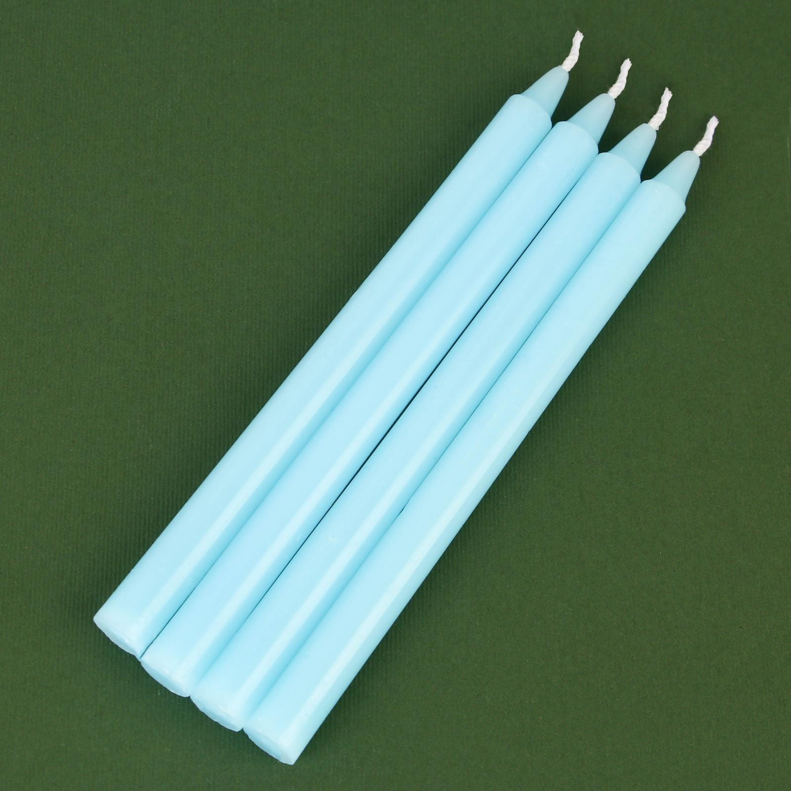 Новогодние восковые свечи «Верь в чудеса», набор 4 шт., голубые, 15 х 1 х 1 см.