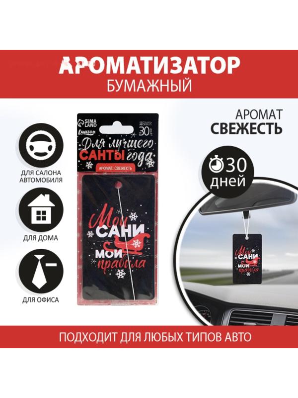 Ароматизатор в машину «Мои сани, мои правила», аромат свежести