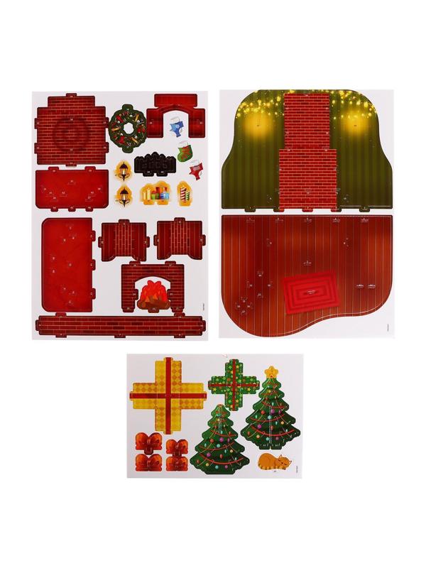 Конструктор «Новогодний камин», 29 деталей и гирлянда