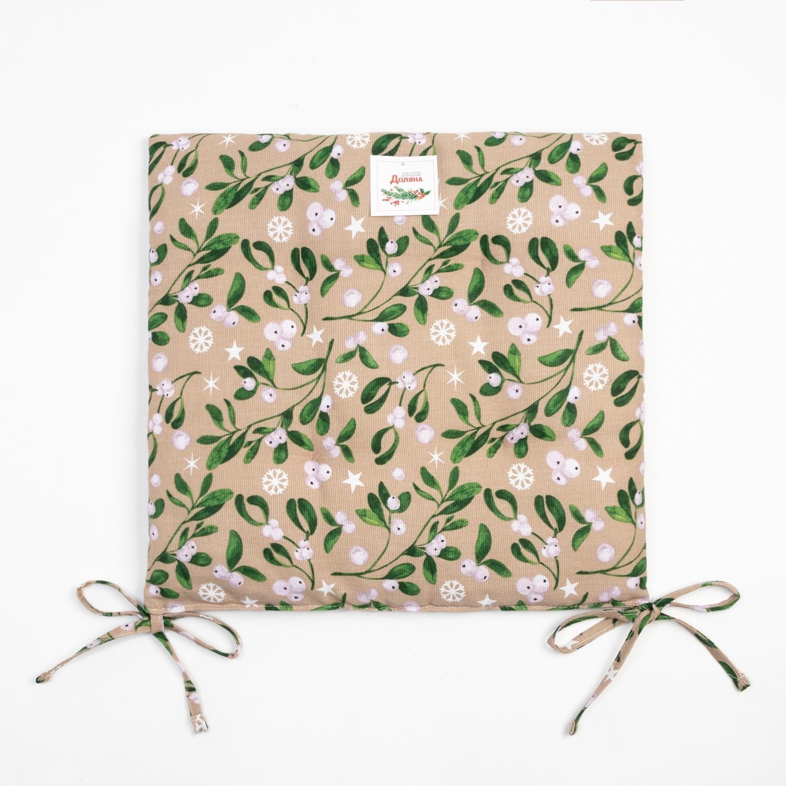 Сидушка на стул Доляна Frosty berries 42х42 см, 100% хл, рогожка 164 г/м2