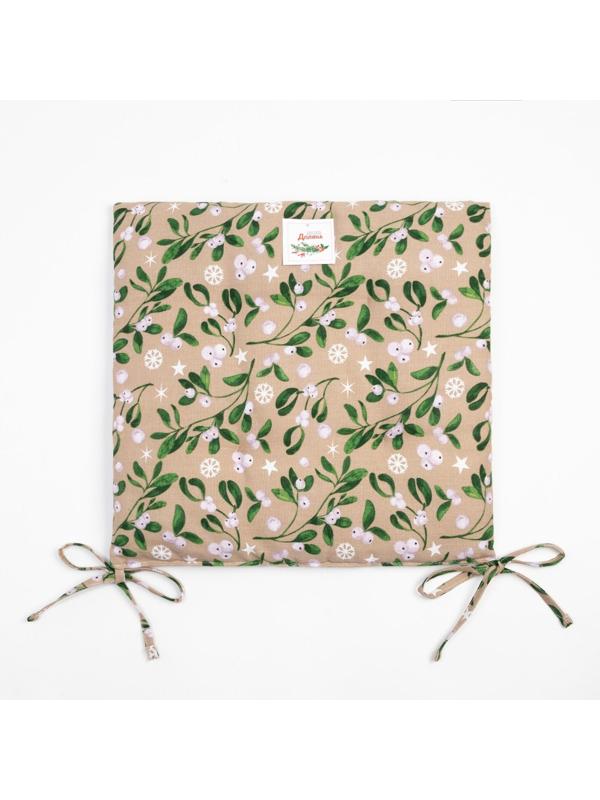 Сидушка на стул Доляна Frosty berries 42х42 см, 100% хл, рогожка 164 г/м2