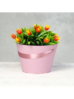 Переноска конус под цветы, пыльная роза 11,5 х 17 х 12 см