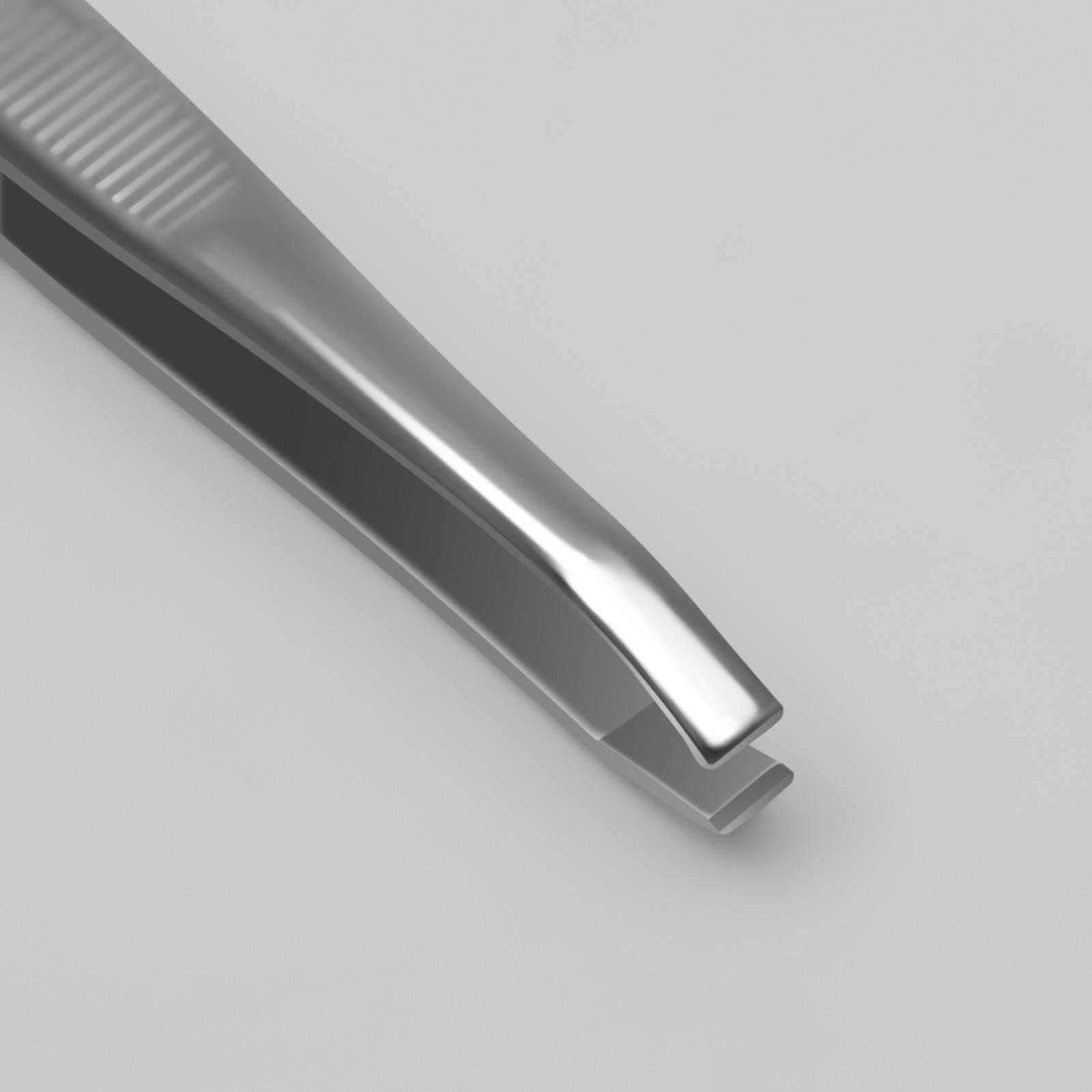 Пинцет «Premium» прямой, узкий, 9 см, на блистере, цвет серебристый