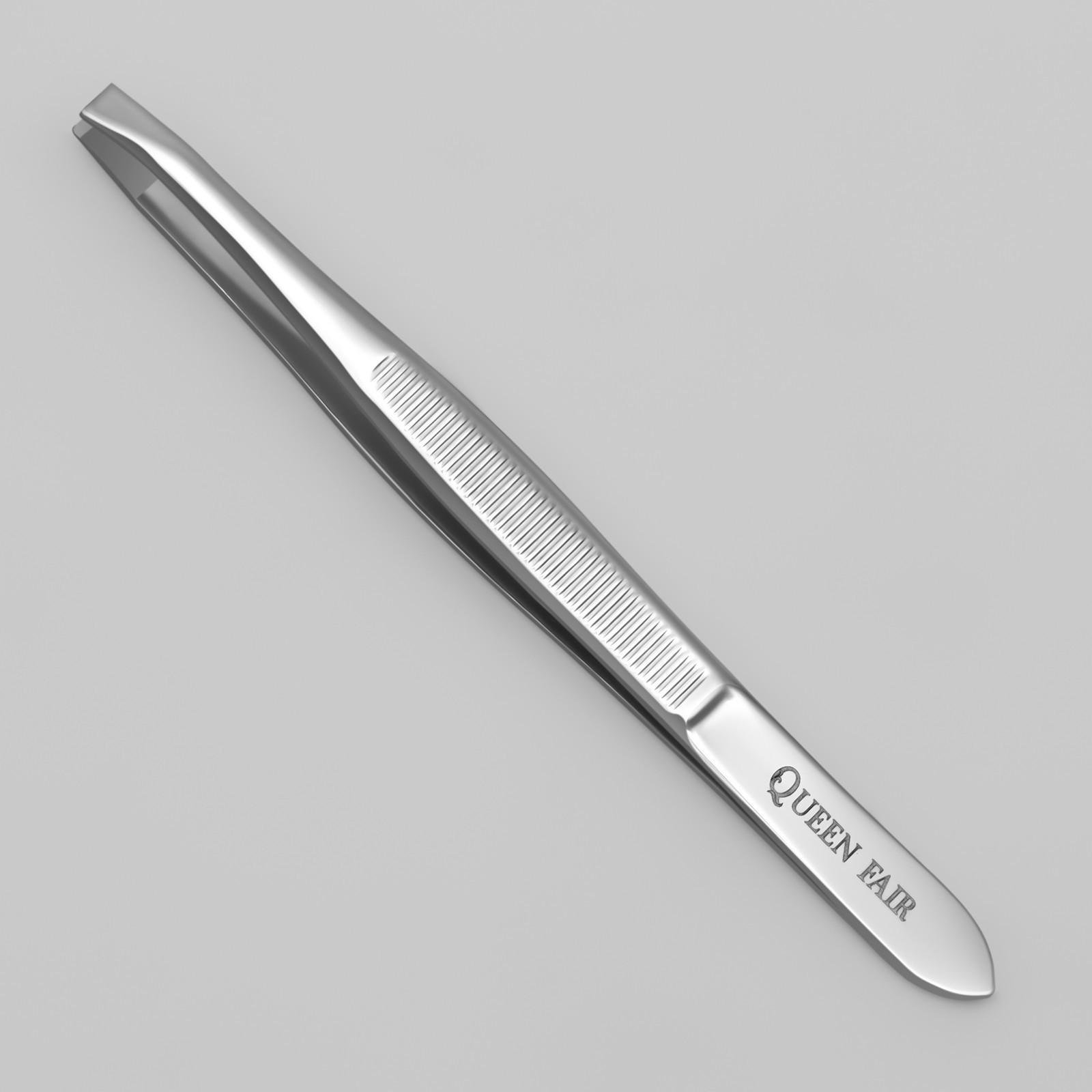 Пинцет «Premium» прямой, узкий, 9 см, на блистере, цвет серебристый