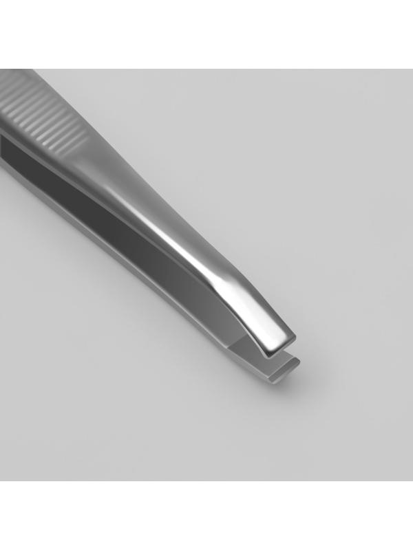 Пинцет «Premium» прямой, узкий, 9 см, на блистере, цвет серебристый