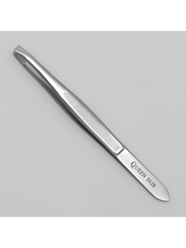 Пинцет «Premium» прямой, узкий, 9 см, на блистере, цвет серебристый