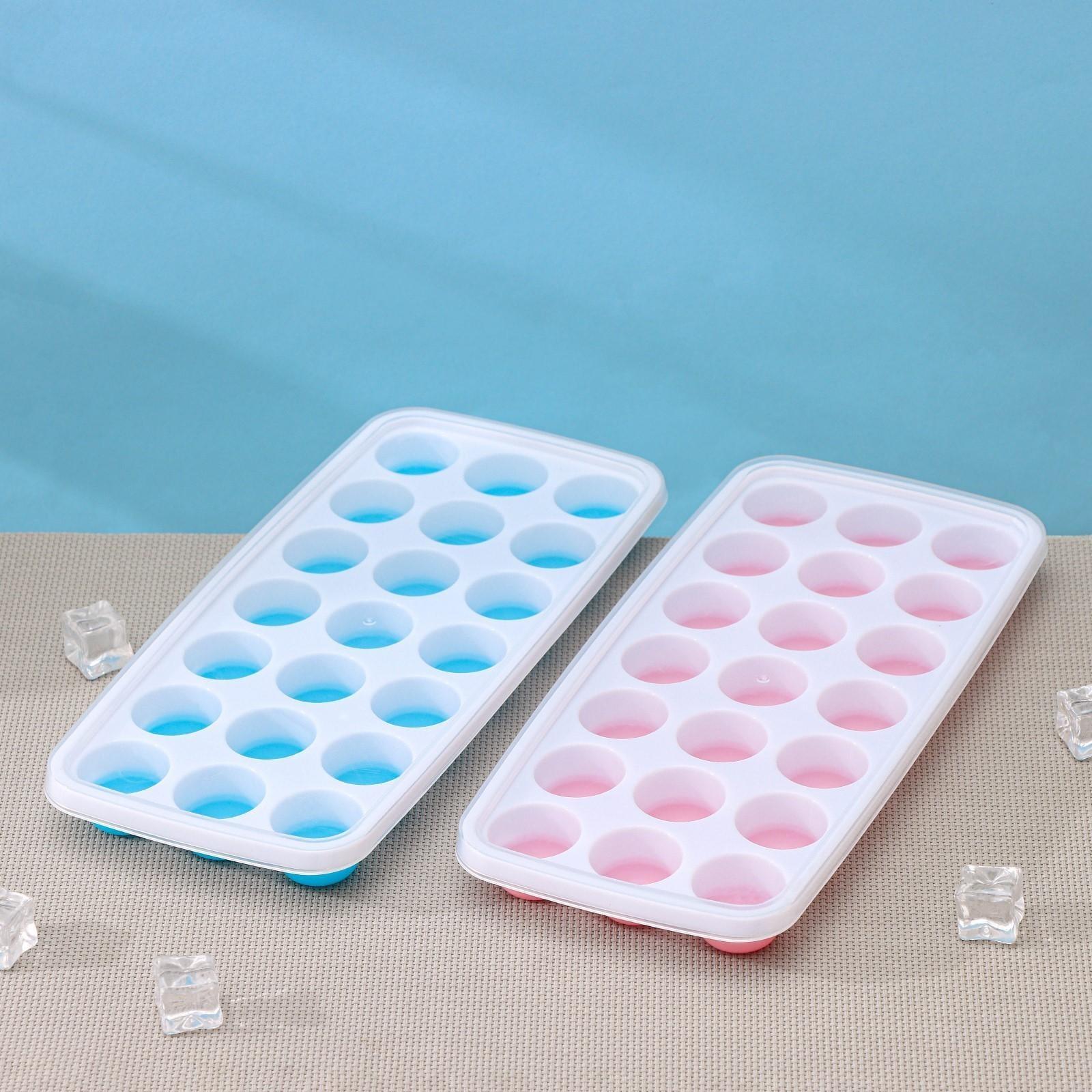 Форма для льда и шоколада с крышкой Доляна, 21 ячейка, 26×12×2,5 см, ячейка 3×3×2 см, цвет МИКС