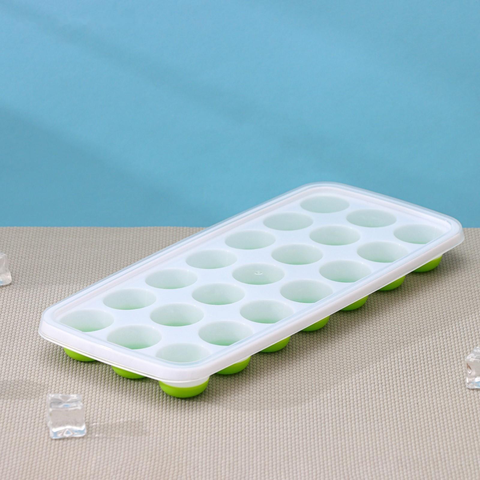 Форма для льда и шоколада с крышкой Доляна, 21 ячейка, 26×12×2,5 см, ячейка 3×3×2 см, цвет МИКС