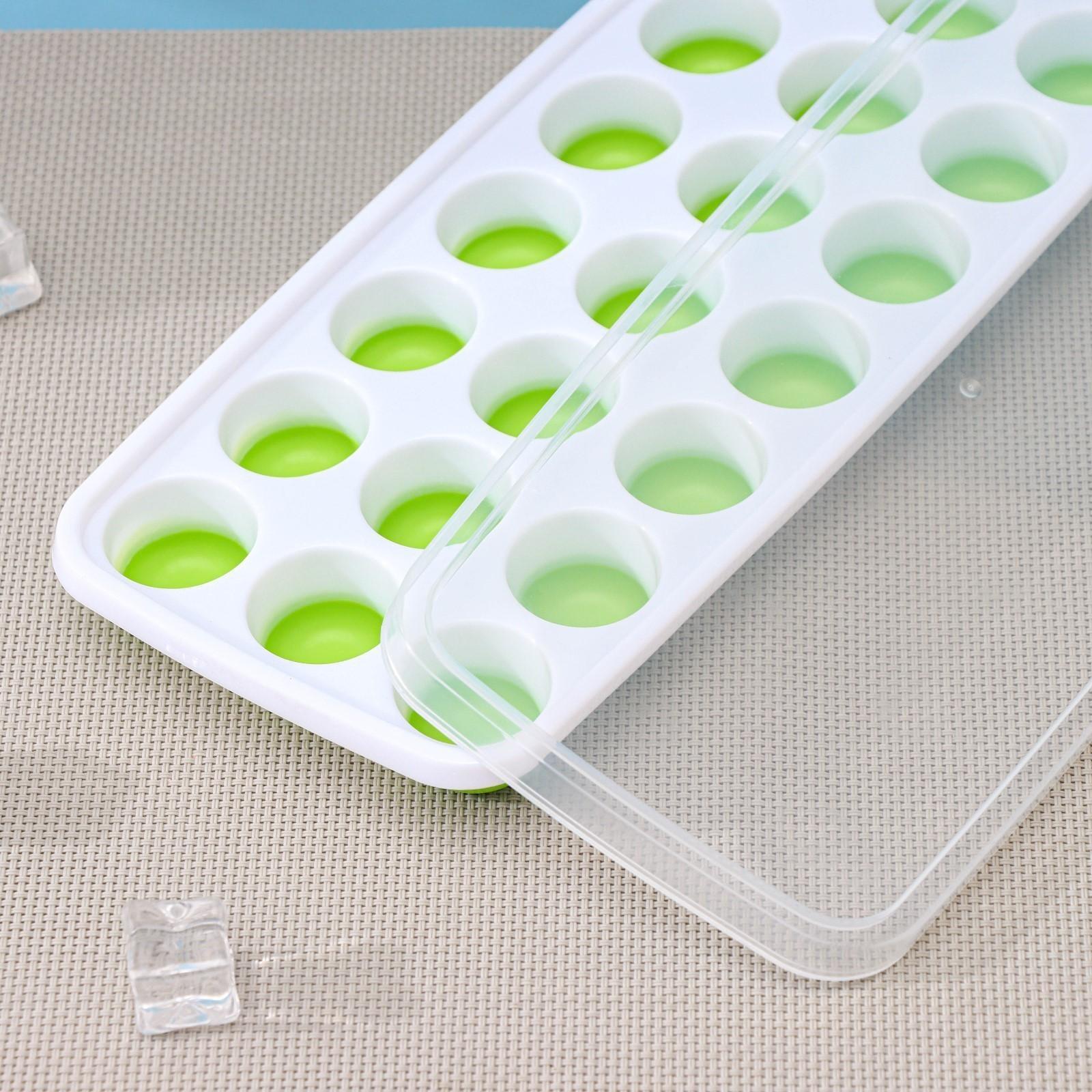 Форма для льда и шоколада с крышкой Доляна, 21 ячейка, 26×12×2,5 см, ячейка 3×3×2 см, цвет МИКС