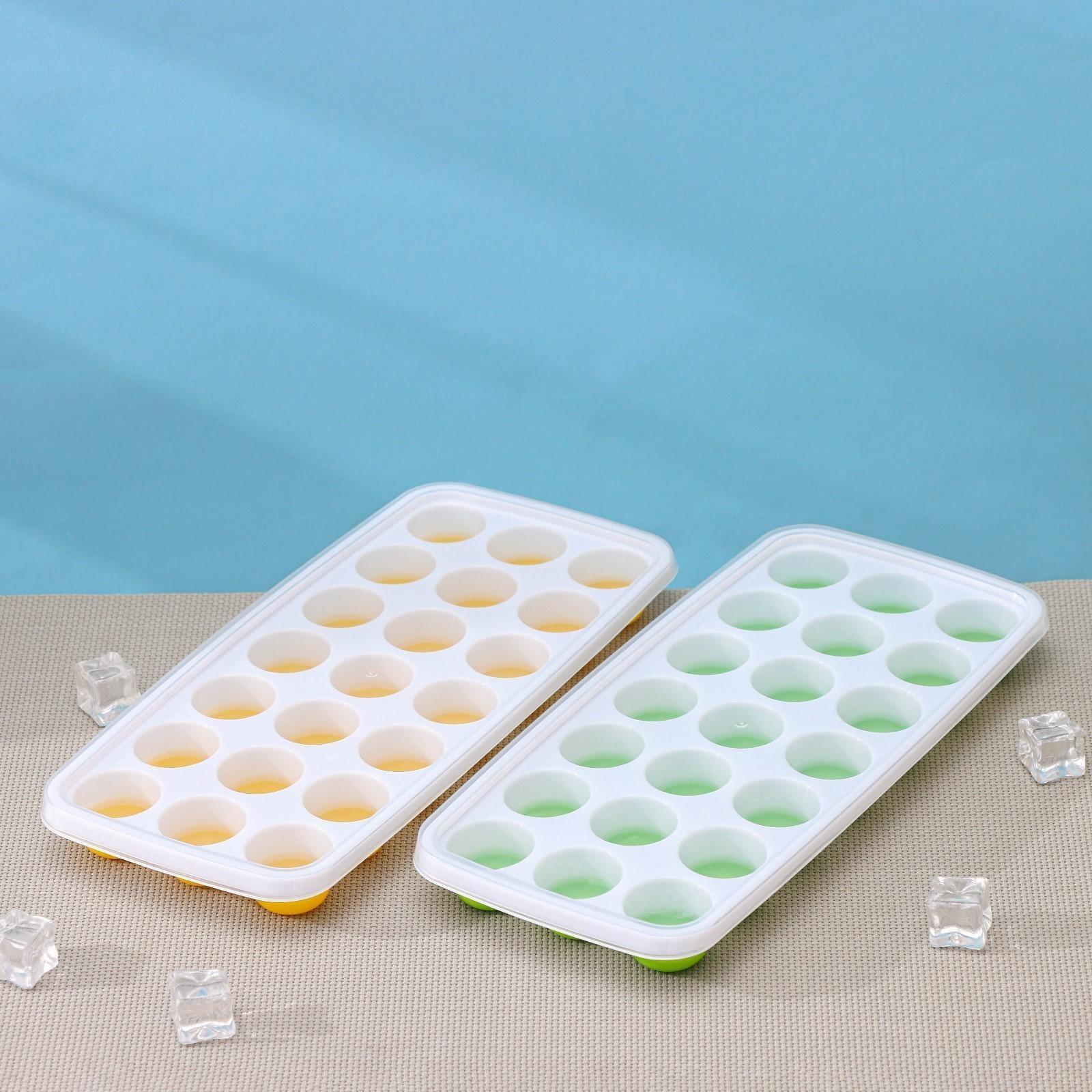 Форма для льда и шоколада с крышкой Доляна, 21 ячейка, 26×12×2,5 см, ячейка 3×3×2 см, цвет МИКС