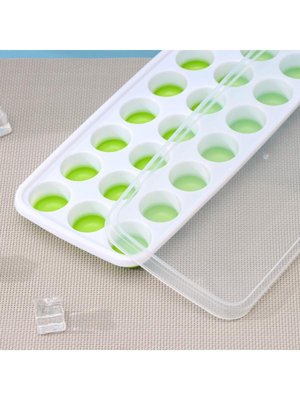 Форма для льда и шоколада с крышкой Доляна, 21 ячейка, 26×12×2,5 см, ячейка 3×3×2 см, цвет МИКС