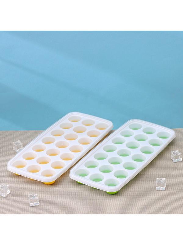 Форма для льда и шоколада с крышкой Доляна, 21 ячейка, 26×12×2,5 см, ячейка 3×3×2 см, цвет МИКС