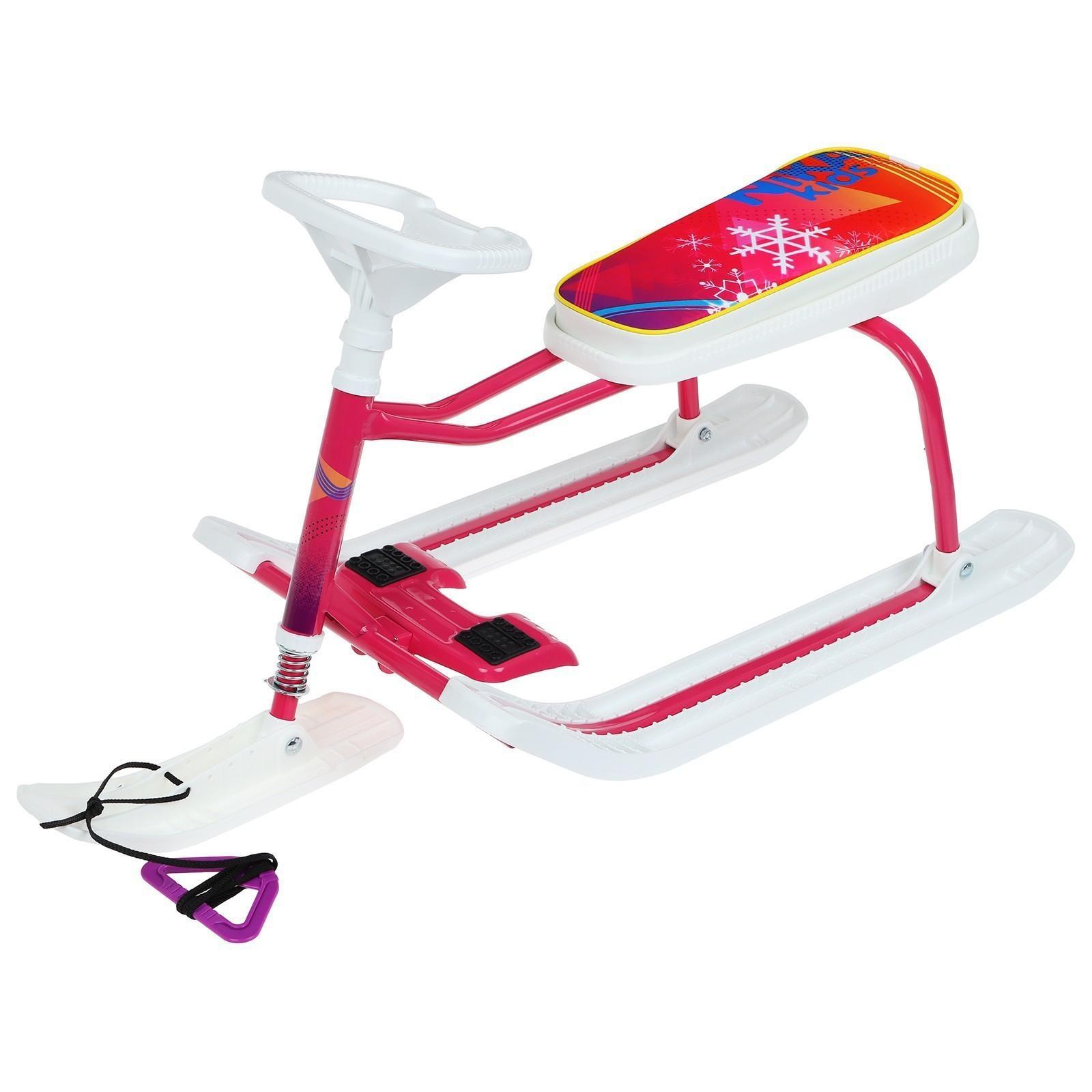 Снегокат «Тимка спорт 1» Nika kids winter, ТС1/W, цвет белый/розовый