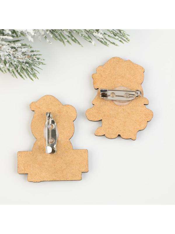 Новогодние значки «Папочка нового года», набор 2 шт.