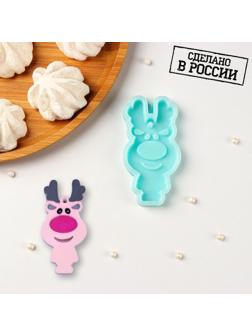 Силиконовый молд «Олень», 8×3,7×0,8 см, цвет бирюзовый