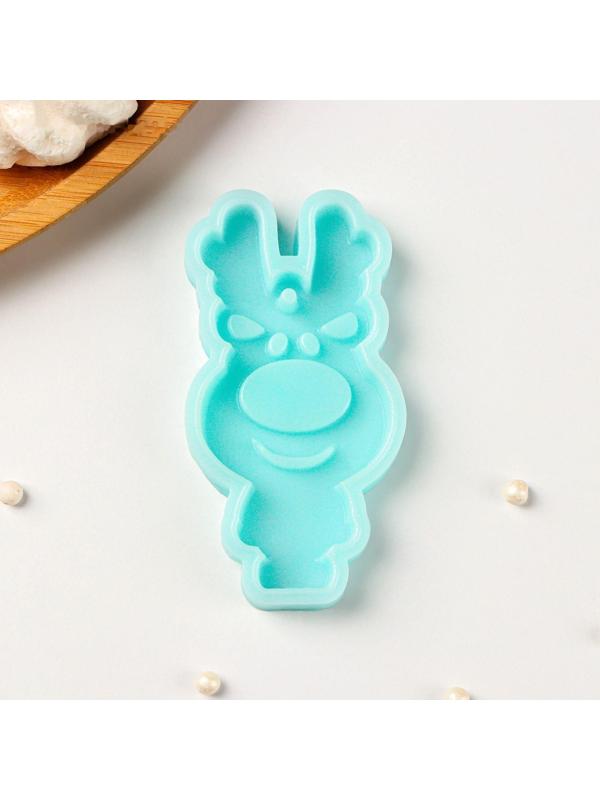 Силиконовый молд «Олень», 8×3,7×0,8 см, цвет бирюзовый