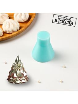 Силиконовый молд «Ёлочка геометрическая», 5×5×6 см, цвет бирюзовый