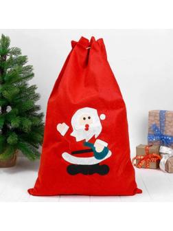 Мешок Деда мороза,аппликация дед мороз,40*60