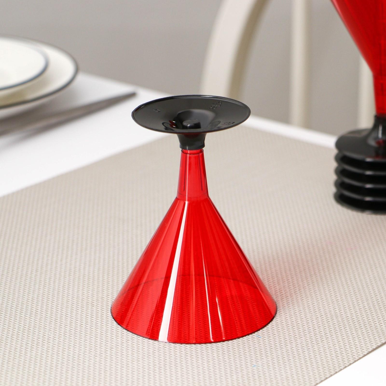 Бокал для мартини одноразовый «Кристалл»,150 мл, 6 шт в упаковке, цвет красный