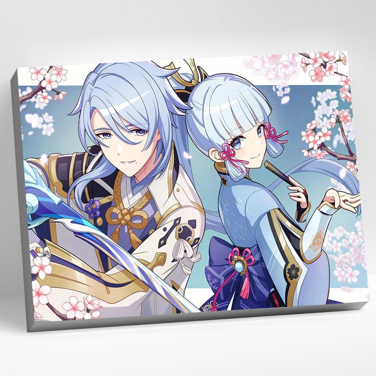 Картина по номерам 30 × 40 см «Геншин» «Аято» и «Аяка» 26 цветов