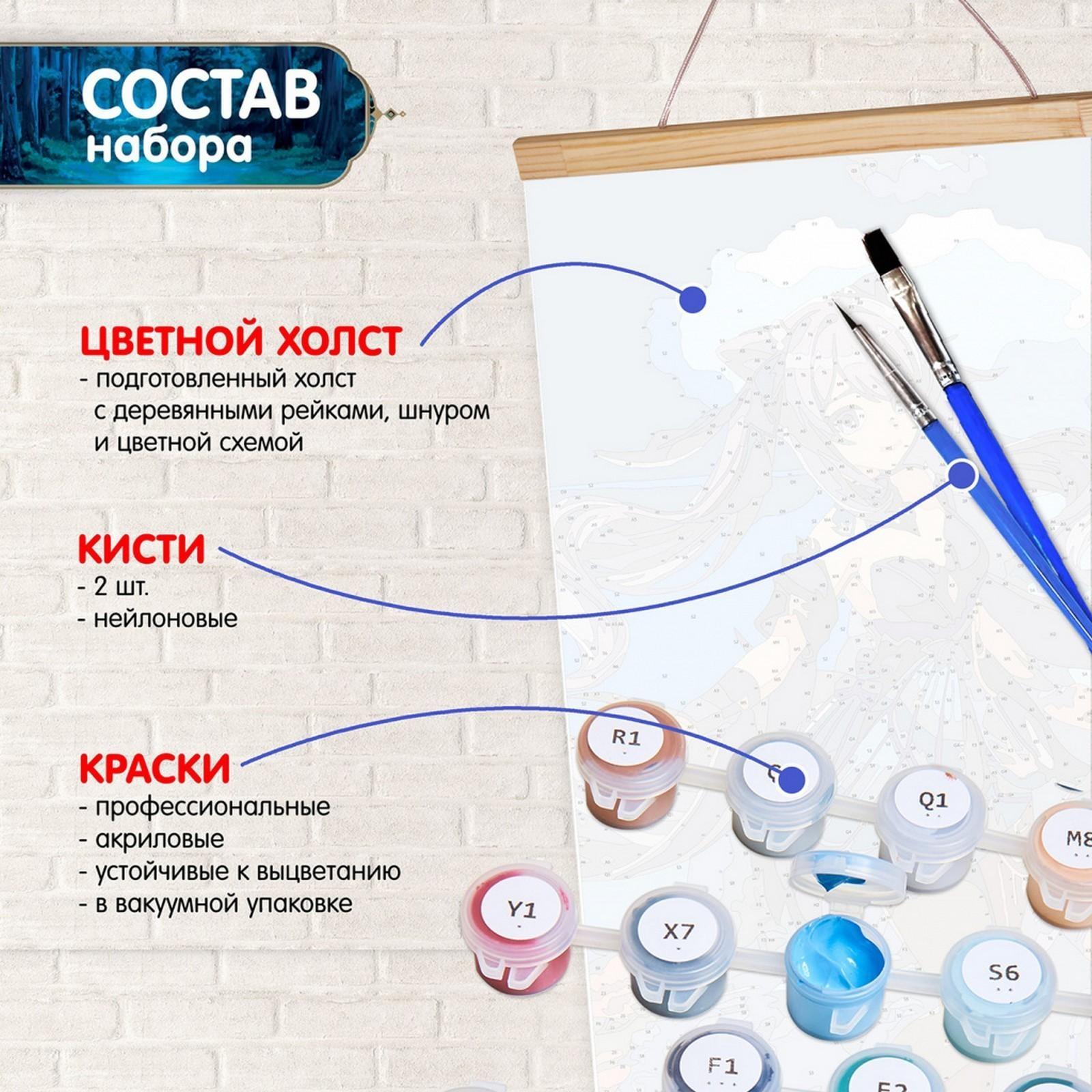 Картина по номерам 35 × 88 см «Панно. Геншин. Кэ Цин» 29 цветов