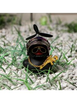 Утка с пропеллером черная, шлем хром