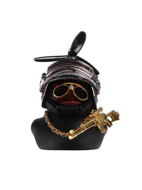 Утка с пропеллером черная, шлем хром