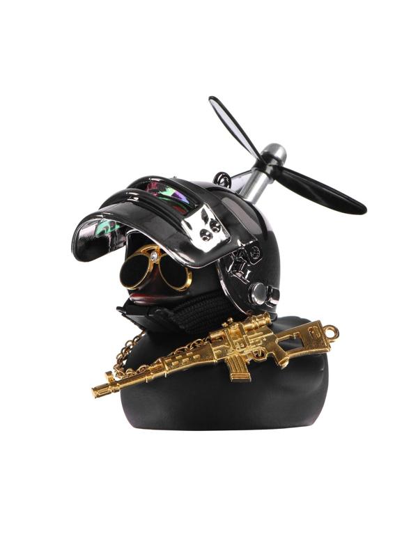 Утка с пропеллером черная, шлем хром