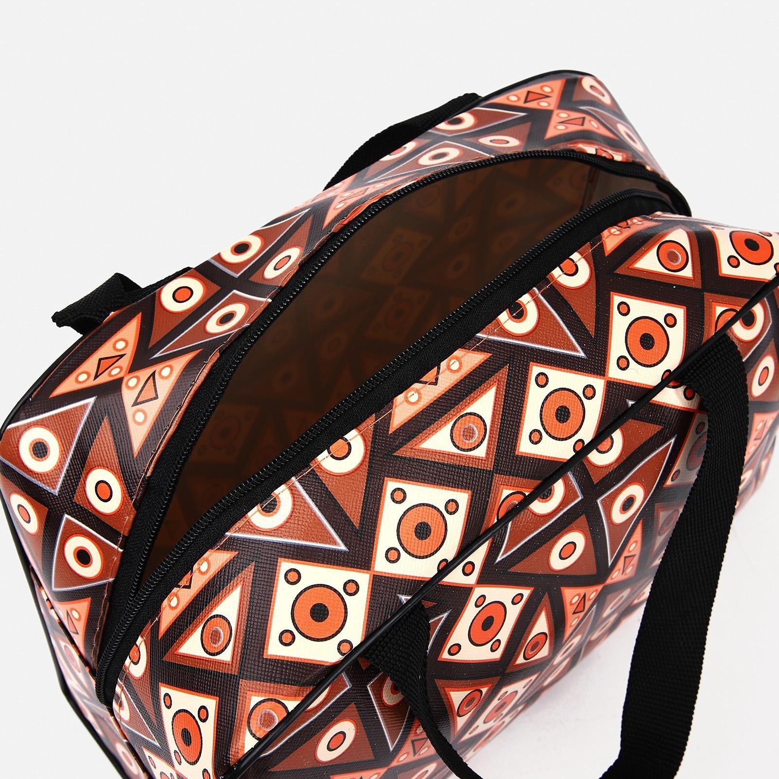 Косметичка на молнии, цвет коричневый