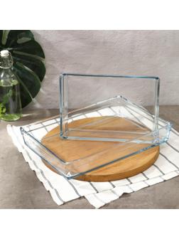 Набор посуды для СВЧ Borcam, стеклянный, 2 предмета: 2.5 л, 4.35 л, 28.7×19.7×6 см, 36.7×25.7×6 см