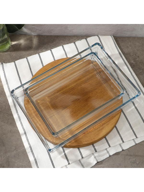 Набор посуды для СВЧ Borcam, стеклянный, 2 предмета: 2.5 л, 4.35 л, 28.7×19.7×6 см, 36.7×25.7×6 см