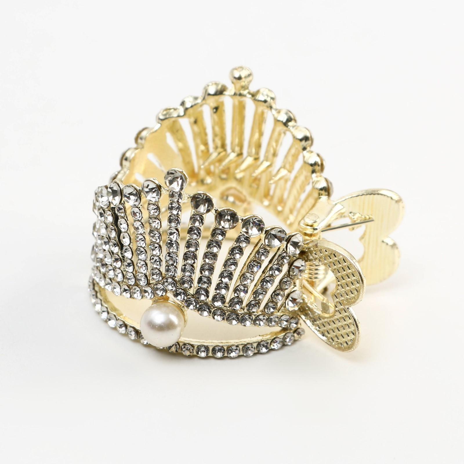 Зажим для волос со стразами «Будь ярче всех», 3,5 х 4,5 х 2.5 см