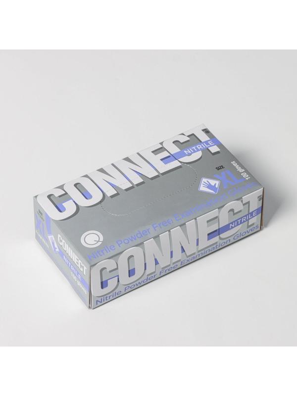 Перчатки нитриловые «Nitrile», смотровые, нестерильные, размер XL, 100 шт/уп (50 пар), цвет голубой