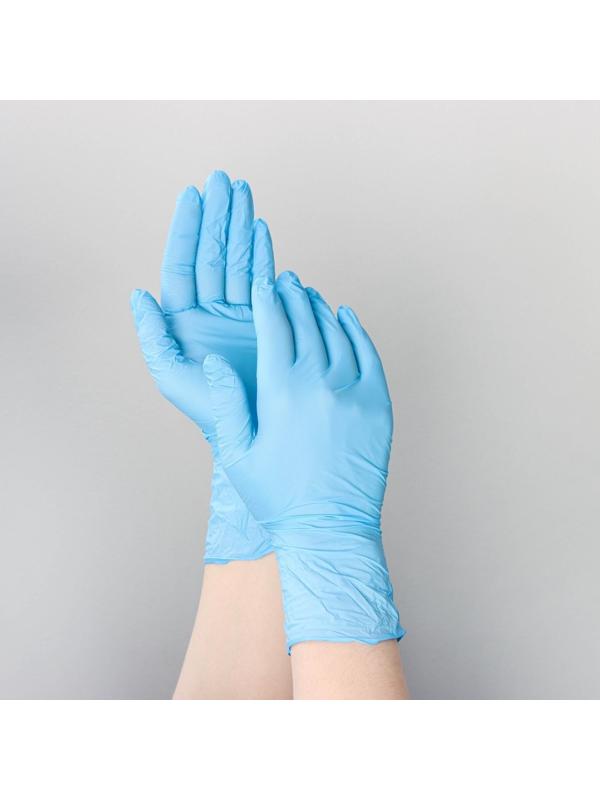 Перчатки нитриловые «Nitrile», смотровые, нестерильные, размер XL, 100 шт/уп (50 пар), цвет голубой