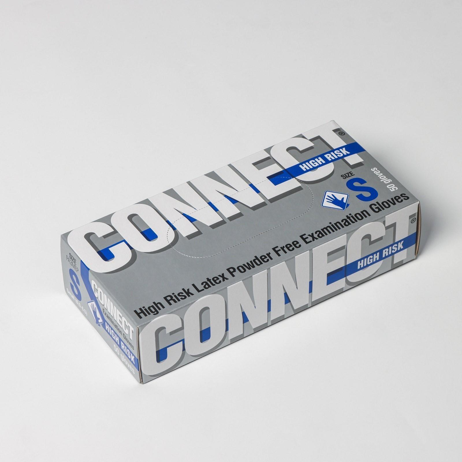 Перчатки латексные «High Risk», смотровые, нестерильные, размер S, 50 шт/уп (25 пар), цвет синий
