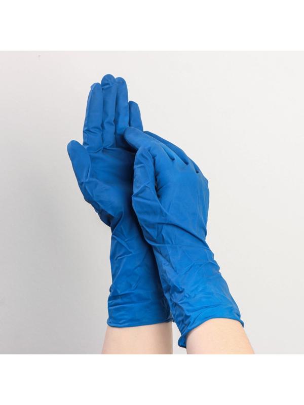 Перчатки латексные «High Risk», смотровые, нестерильные, размер S, 50 шт/уп (25 пар), цвет синий