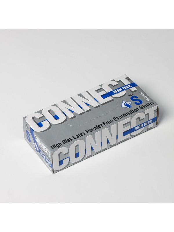 Перчатки латексные «High Risk», смотровые, нестерильные, размер S, 50 шт/уп (25 пар), цвет синий
