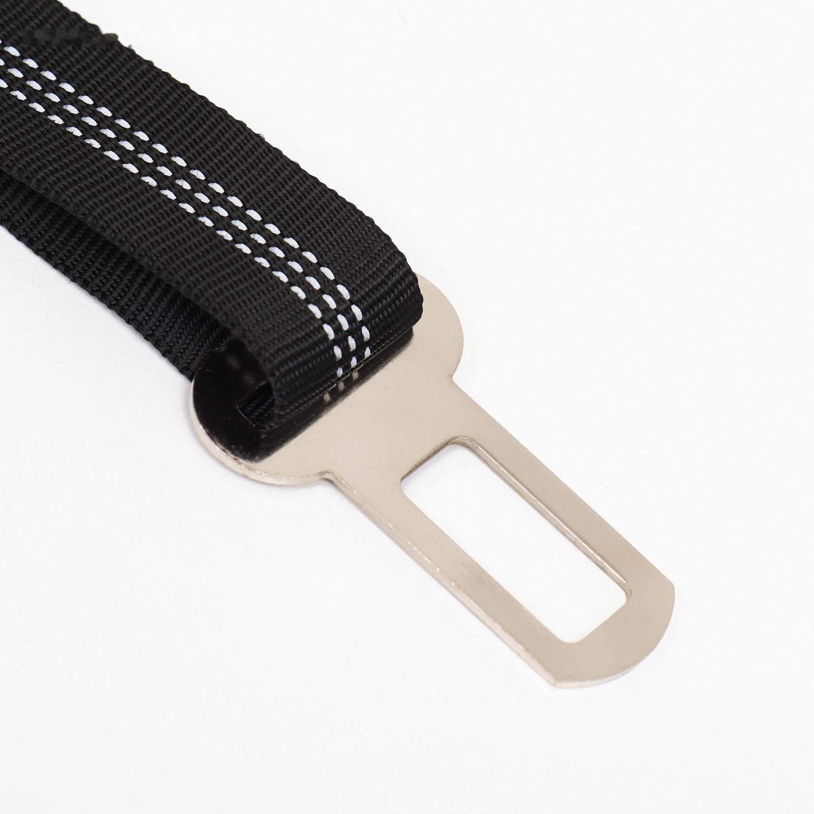 Ремень безопасности для собак, амортизирующий, 75-85 х 2,5 см, черный