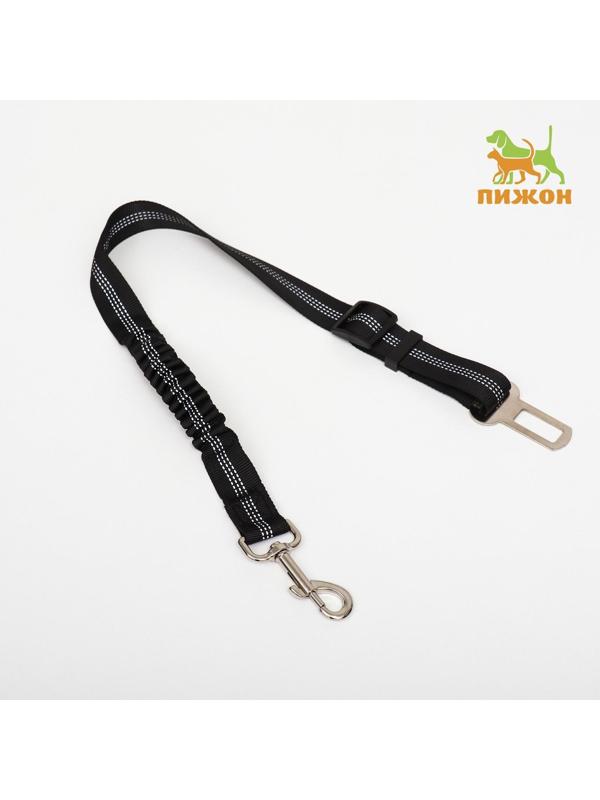 Ремень безопасности для собак, амортизирующий, 75-85 х 2,5 см, черный